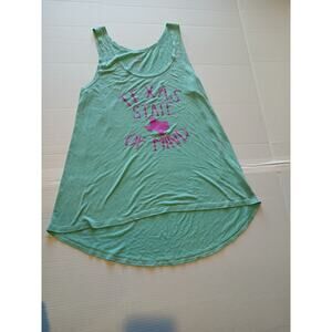 Blue 84 Turquoise "Texas State of Mind" Womens Geen Tank Top Great Condition